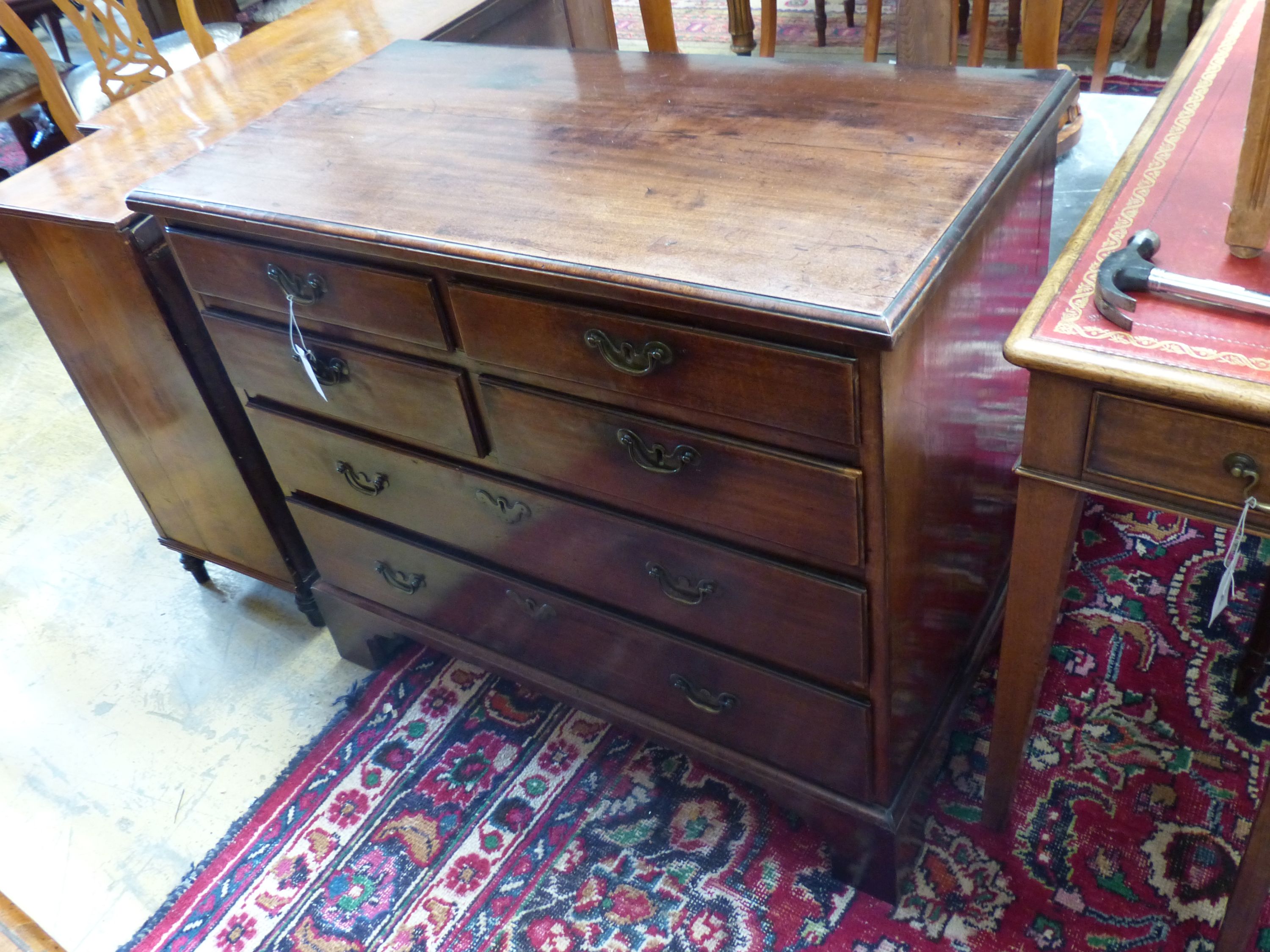 A George III mahogany chest, width 98cm, depth 50cm, height 85cm